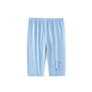 棉大班（MIANDABAN）男童七分褲夏季薄款兒童睡褲純棉寶寶寬松空調褲小童夏天褲子 凈藍-單條裝 120 cm