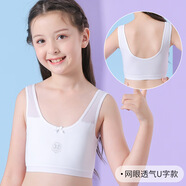 伊服酷姿女童9-12歲發(fā)育期內(nèi)衣純棉小背心少女內(nèi)衣小學(xué)生文胸兒童抹胸網(wǎng)眼 601U字型白色 M碼(55-82斤)