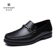Sheridan喜來(lái)登皮鞋男 新款時(shí)尚舒適樂(lè )福鞋 商務(wù)休閑牛皮英倫風(fēng)男式工作鞋 黑色 40