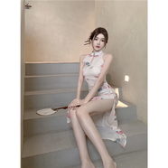 新中式御姐復古民國風(fēng)改良旗袍女夏性感網(wǎng)紗高開(kāi)叉露肩掛脖連衣裙 國風(fēng)花色年輕款少女/高端氣質(zhì)/20 M