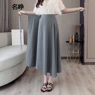 名崢日單半身裙包臀2024春夏法式小眾系帶一片式中長(cháng)款開(kāi)叉垂感女裙 青磚色 2022新款側開(kāi)綁帶 均碼  75-145斤