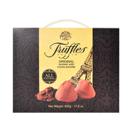 喬慕（Truffles）原裝進(jìn)口松露形巧克力70%可可脂原味黑巧克力美味零食圣誕禮物 原味松露巧克力盒裝500g代可可脂