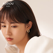 AJIDOU阿吉豆耳釘小香風(fēng)絲巾扣環(huán)生日禮物送女友老婆精致大氣韓式耳飾