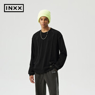 英克斯（inxx）Standby 字母印花圓領(lǐng)長(zhǎng)袖T恤情侶XMD3010910 黑色 S