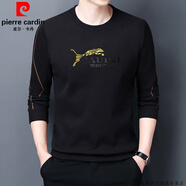皮爾卡丹（pierre cardin）品牌衛(wèi)衣男春秋款圓領(lǐng)男士純棉長(zhǎng)袖t恤男休閑寬松打底衫上衣潮流T 長(zhǎng)薄款78821黑色 175/XL 建議140-155斤