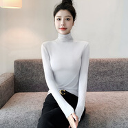 莫代爾棉高領(lǐng)打底衫女2024秋冬新款洋氣修身內(nèi)搭堆領(lǐng)長(zhǎng)袖T恤上衣 白色【高領(lǐng)】 M【90-102斤】