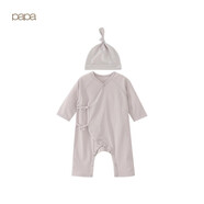 papa【孕媽有禮】嬰兒衣服新生兒連體衣胎帽兩件套 紫色（適用15-25℃） 59cm 1-3個(gè)月
