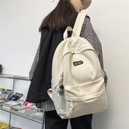 雙星書包男背包雙肩包女大容量初高中大學(xué)生可裝15.6吋電腦包防潑水 白色【帶太空人掛件】