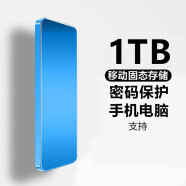 HP移动硬盘2T高速1000Gb大容量4t硬盘type-c外接电脑手机固态存储外 1TB宝石蓝加密+自动备份+8代稳
