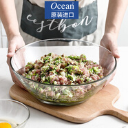 鷗欣原裝進(jìn)口玻璃碗加厚玻璃盆家用打蛋碗和面盆拌餡盆耐熱湯碗沙拉碗 大號玻璃碗