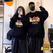笙韻情侶裝衛(wèi)衣秋冬季紅色秋冬裝外套潮學(xué)生團(tuán)體班服定制衣服 男黑-加絨 M 建議(100-120斤穿)