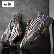YUDA2024新品聯(lián)名yezi鞋V2男士運(yùn)動跑步休閑真爆情侶老爹鞋女反光滿天 700v2棕灰色(高版本) 42