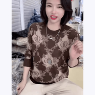 秸汐濮院羊毛衫女2024新款秋冬毛衣女歐美時尚外穿針織衫加厚尾單燙鉆 . 咖色. M 建議100斤以內(nèi)