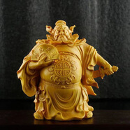 黃楊木雕刻手把件霸氣納福鐘馗人物擺件降妖除魔把玩物件工藝精品 崖柏木精雕拿扇鐘馗約8公分