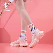喬丹女鞋運動老爹鞋休閑韓版旅游網(wǎng)面復古學生運動慢跑步鞋 海貝粉/白色 35.5