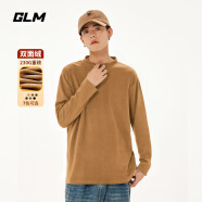 GLM加绒长袖t恤男秋冬款纯色体恤内搭男士打底衫上衣