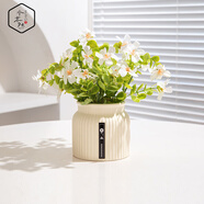 水木然 北歐仿真尤加利雛菊室內盆景擺件客廳餐桌假花仿真花擺設