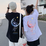 MDlila【兩件裝】情侶裝短袖t恤2025新款一男一女夏裝季套裝衣服團(tuán)體服 浪漫魚 黑白 L 男/女M