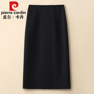 皮爾卡丹（pierre cardin）西裝半身裙女2023年春秋季新款高腰氣質(zhì)開(kāi)叉直筒裙休閑百搭包臀裙 黑色 29/XL115-125斤