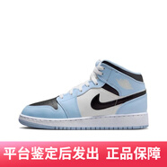 耐克（NIKE） Air Jordan 1 Mid GS AJ1女鞋 白藍色 中幫休閑籃球鞋555112-401 36