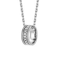 銘揚飾海 925銀項鏈男士圓環(huán)吊墜潮流個(gè)性簡(jiǎn)約百搭男款時(shí)尚配飾禮物送男友 【古巴圓環(huán)】925銀吊墜+銀鏈55cm