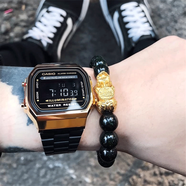 卡西歐（CASIO）手表復古小方塊 時(shí)尚休閑小方表防水運動(dòng)學(xué)生表 初高中生 A168WEGB-1B