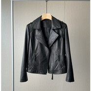 宗純  綿羊皮真皮外套女春秋新款海寧真皮皮衣女短款羊皮夾克機車(chē)服 黑色 M 建議體重90斤以?xún)?
                                         title=