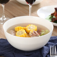 樂(lè )美雅（Luminarc)餐具飯碗無(wú)鉛耐熱面碗盤(pán)白色微波爐適用迪瓦麗時(shí)光款 1只N3330湯碗8.3英寸口徑21*9.5