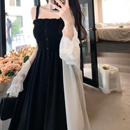 櫻欖大碼吊帶長(zhǎng)裙女夏季胖妹妹法式小眾高腰顯瘦遮肉披肩防曬衣兩件套 套裝 XL建議120-140斤