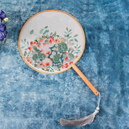 東方美繡新款刺繡diy手工自繡蘇繡古風(fēng)制作團(tuán)扇絲帶繡初學(xué)者手工課自己刺繡DIY繡品繡花材料包 一荷夏意材料包+扇子