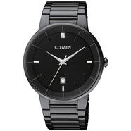 西鐵城（CITIZEN）男士手表石英表腕表BI5017-50E電鍍離子不銹鋼表帶簡約時尚40mm Black ONE SIZE
