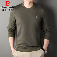 皮爾卡丹春秋季長袖t恤男圓領(lǐng)衛(wèi)衣中青年上衣無帽體恤潮流純色休閑打底衫