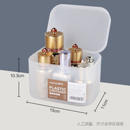 茶花塑料化妝品收納盒桌面儲(chǔ)物盒網(wǎng)紅首飾口紅面膜護(hù)膚品置物架磨砂 帶蓋收納盒（小）-1個(gè)