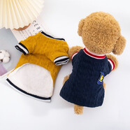 阿莫爾小狗狗衣服秋冬款泰迪比熊博美小型犬幼犬貓咪衣服寵物針織毛衣 笑臉加絨款（藏青色） S 具體參考背長胸圍