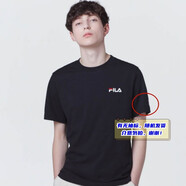 斐樂(lè )韓國fila斐樂(lè )T恤 男女款夏季運動(dòng)休閑圓領(lǐng)短袖男士半袖上衣 2111X/2101X-BLK L /100（建議65-75kg）