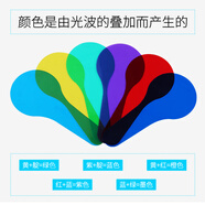 可普（kepu） 彩色透光片三原色演示教具小學生幼兒園色彩過濾板顏色疊加變色卡手持三色光源 三原色片 六色套裝