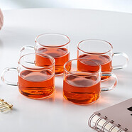 憶壺茶（YIHUTEA） 玻璃杯子耐熱小品茗杯茶具配件加厚功夫花茶杯套裝家居辦公水杯 品杯4只裝套組（100ml）