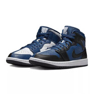 耐克（NIKE）女鞋 Air Jordan1 AJ1 運(yùn)動休閑高幫拉鏈籃球鞋 DR0501-401黑白藍(lán) 37.5