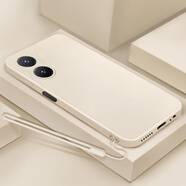 倍思力 適用vivo Y35m 5G手機殼V2230A手機套軟殼防摔保護殼男女款全包卡通 古董白-純色+硅膠手繩