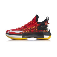 李寧（LI-NING）馭帥13籃球鞋男鞋高幫韋德之道閃擊6 ABAQ001-6焰紅色/標(biāo)準(zhǔn)白 42