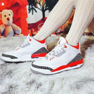 耐克（NIKE） Air Jordan aj3 耐克男女鞋黑紅水泥酷灰賽車(chē)籃球鞋運動(dòng)休閑鞋 DM0967-160 女子 35.5