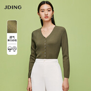 嬌鼎（JDING）商場同款 條紋針織衫修身長袖拼接 海軍風(fēng)針織開衫CJRH338 軍綠色CJRI434G7 M -100-110斤