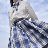【JK制服官方】正版JK制服套裝學(xué)院風(fēng)格裙水手裙全套百褶裙女學(xué)生日系不良少女正統(tǒng)校服童女 咩啊+領(lǐng)結(jié)+長袖襯衫 M【尺碼偏小】