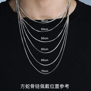 優(yōu)光樂(lè)夏冷淡風(fēng)簡(jiǎn)約氣質(zhì)潮男女鎖骨方蛇骨短細(xì)鏈嘻哈風(fēng)百搭配飾 銀色 50cm 鎖骨下方/模特主圖