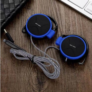 力族 Type-C耳機掛耳式扁口有線(xiàn)耳麥適用于華為OPPO小米vivo 藍色