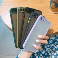 菲爾克 蘋(píng)果8Plus手機殼iPhoneSE2保護套透明磨砂6SP撞色硅膠7P全包防摔ip6網(wǎng)紅男女 蘋(píng)果7P/8Plus【暗夜綠】一體精準孔位