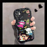 噠尚適用于OPPOReno13手機(jī)殼A5Pro蠟筆小新K12X可愛(ài)卡通FindX8硅膠軟套R(shí)eno14情侶男女款A(yù)72全包防摔 【黑底卡通小新】軟殼 A1 5G