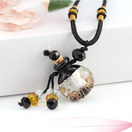 精油瓶項鏈 琉璃精油瓶項鏈 香水瓶吊墜 扁圓巴洛克項鏈 經(jīng)典黑