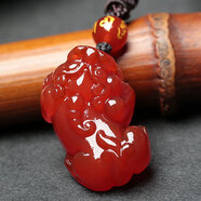 慈靈閣紅瑪瑙貔貅吊墜皮丘皮休飾品掛件項鏈本命年禮物男女護身符項墜
