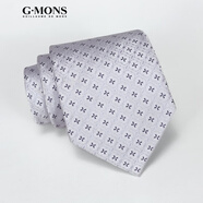 吉約蒙（G·MONS）【多色可選】男裝時尚領帶商務蠶絲領帶結婚禮服領帶商務西服領帶 白底小花09170002